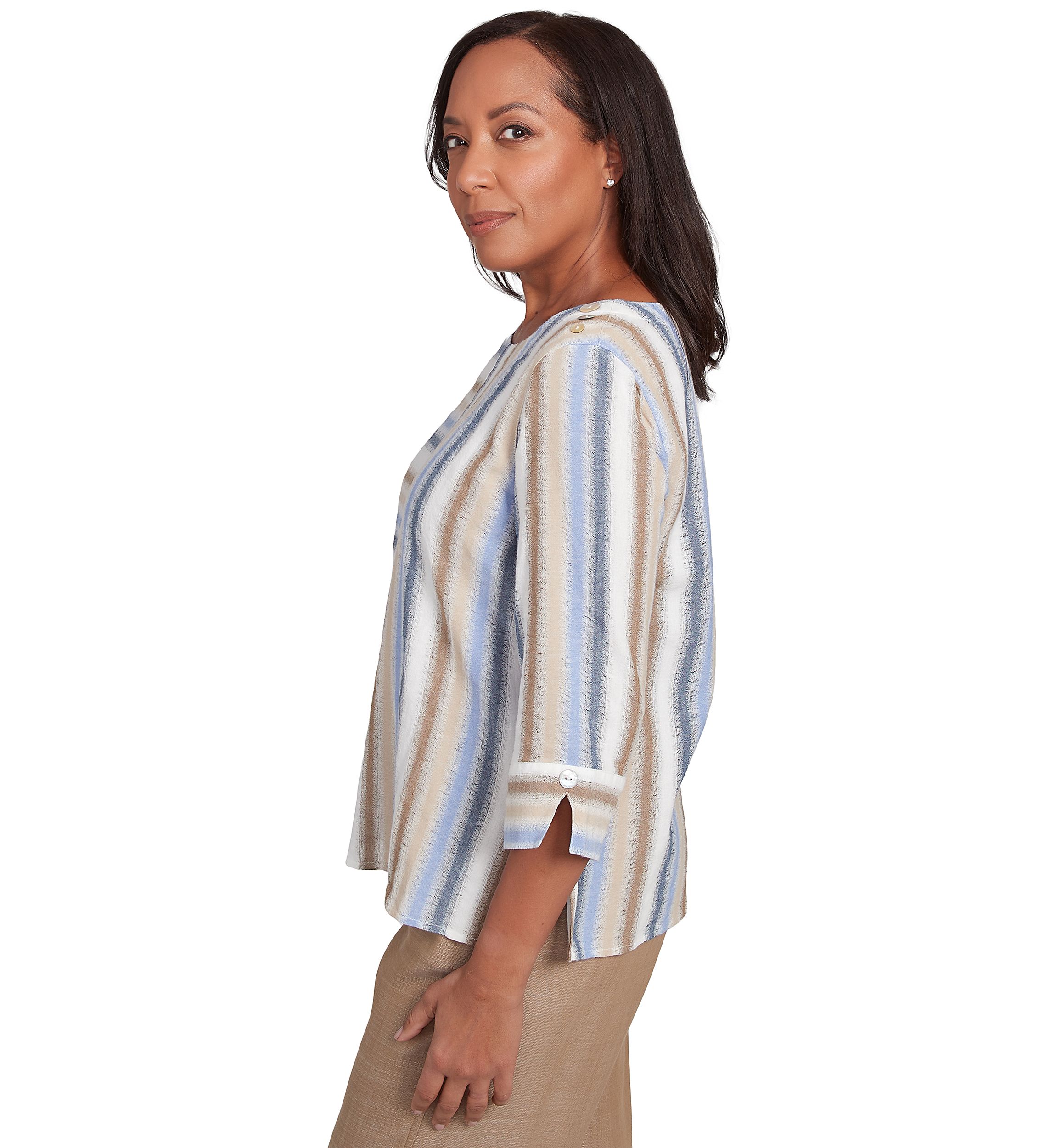 Womens Summer Solstice Spliced Stripe Top