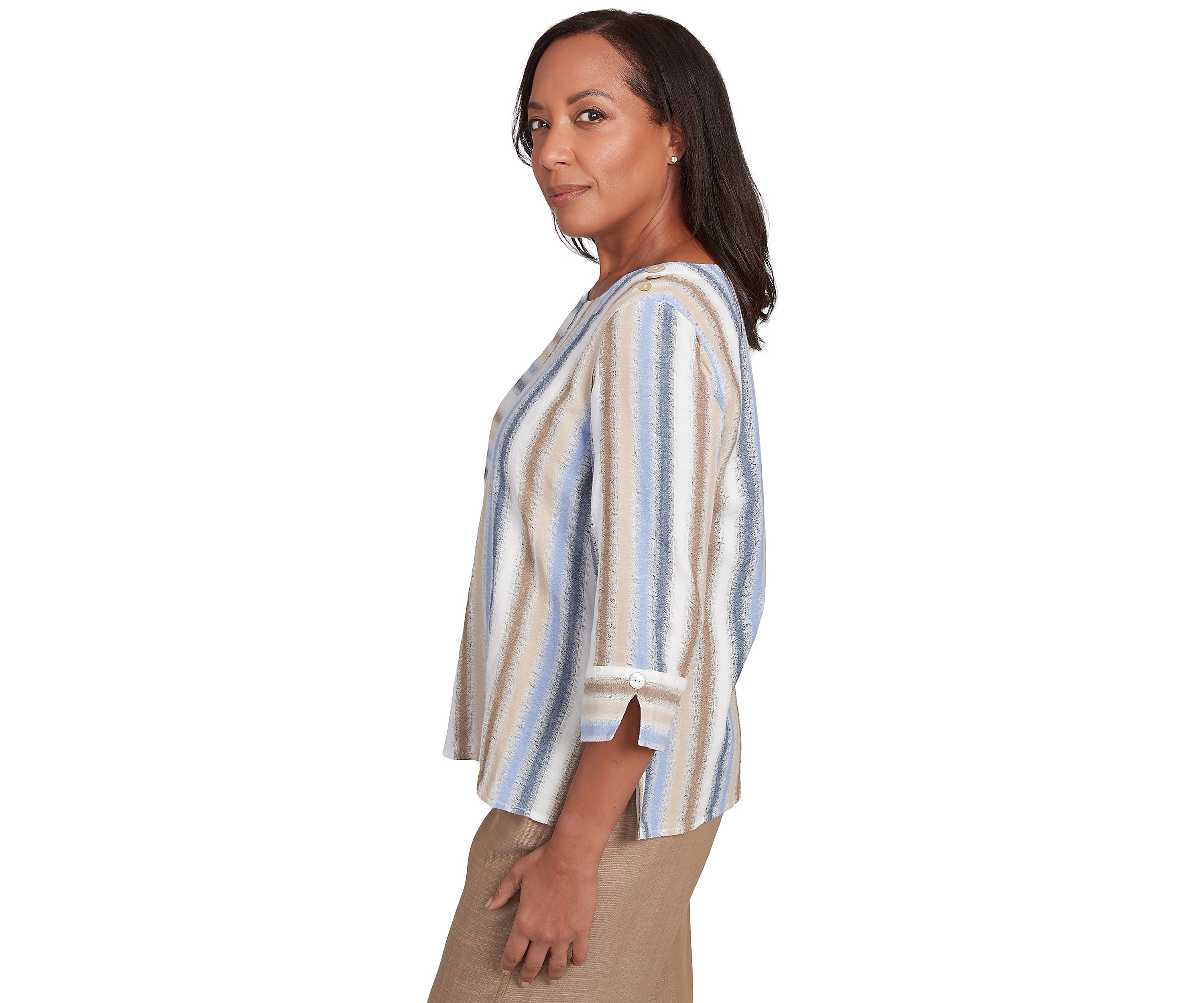Womens Summer Solstice Spliced Stripe Top
