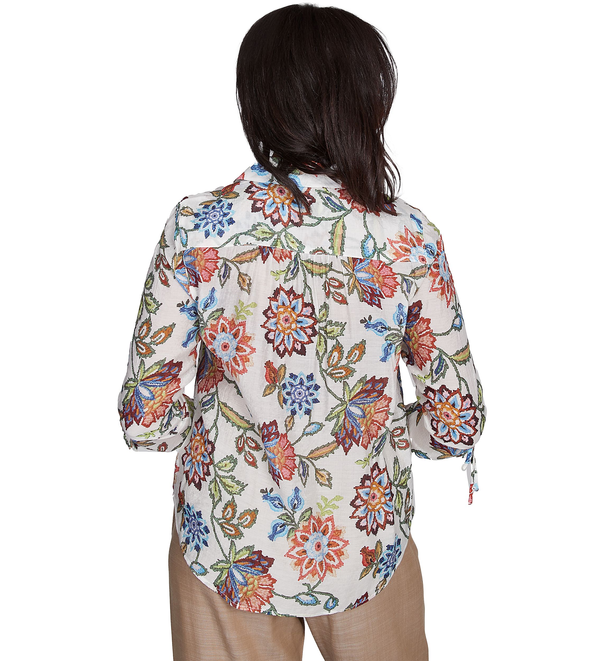 Womens Summer Solstice Batik Floral Printed Top