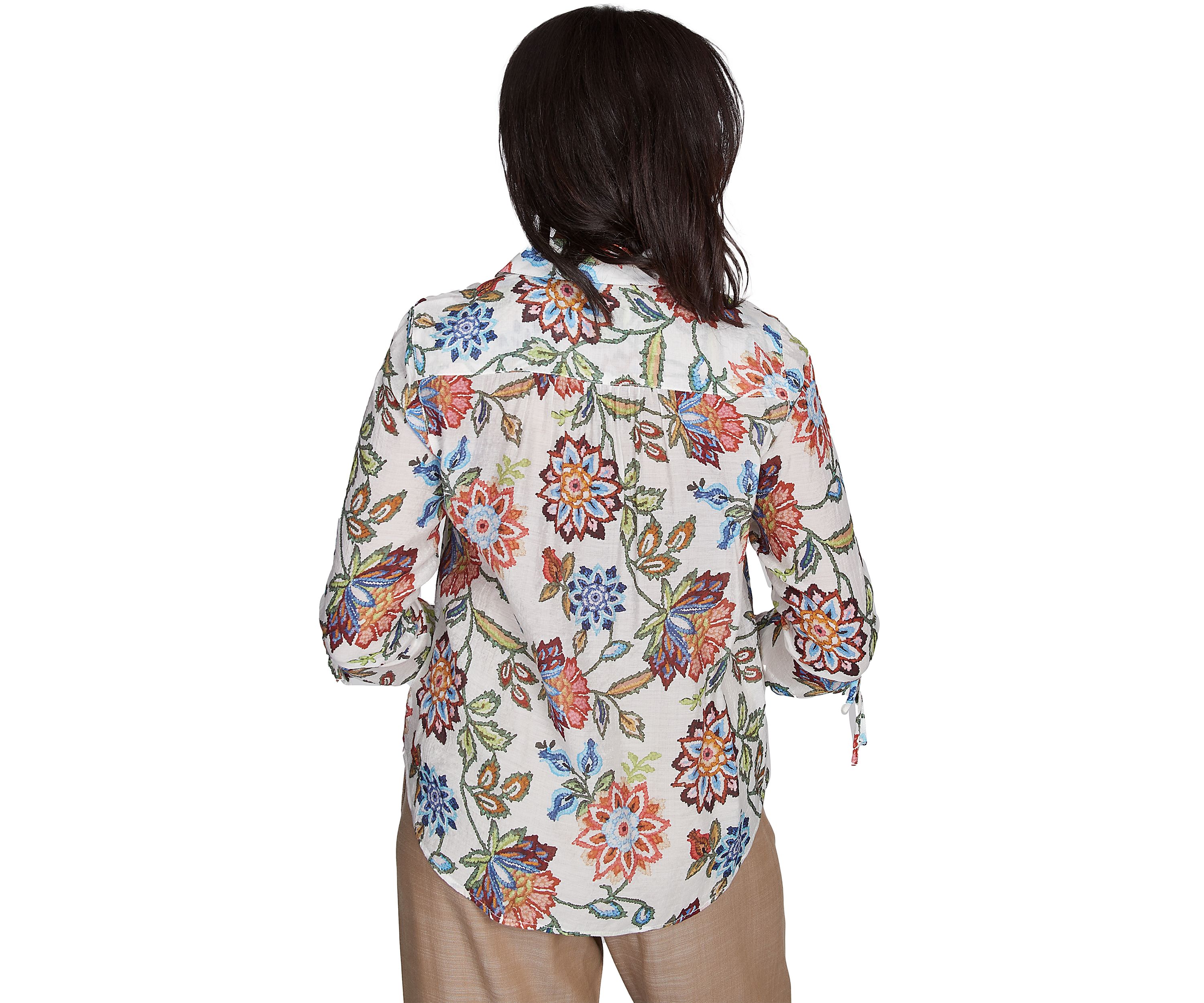 Womens Summer Solstice Batik Floral Printed Top