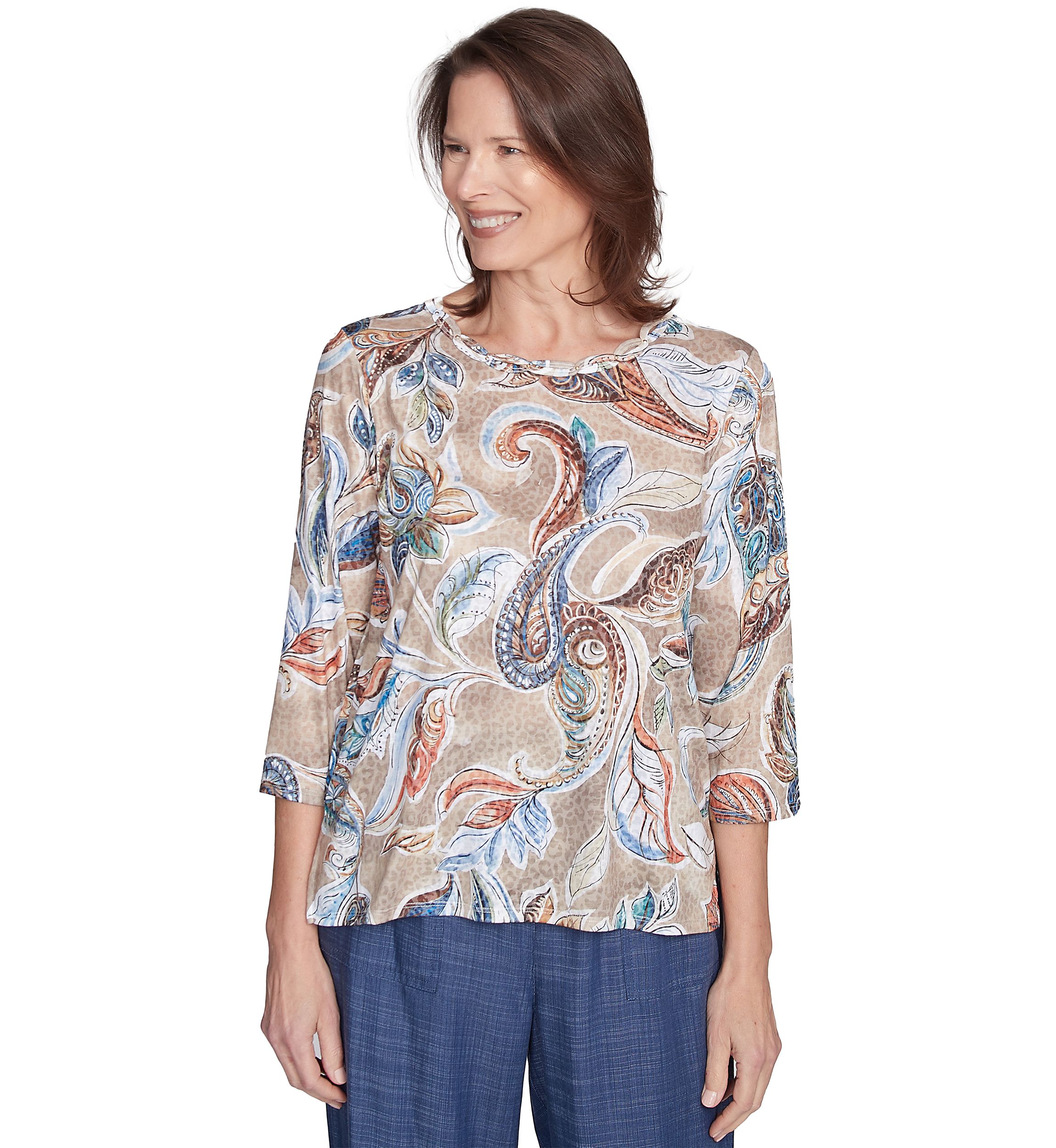 Womens Summer Solstice Paisley Printed Top