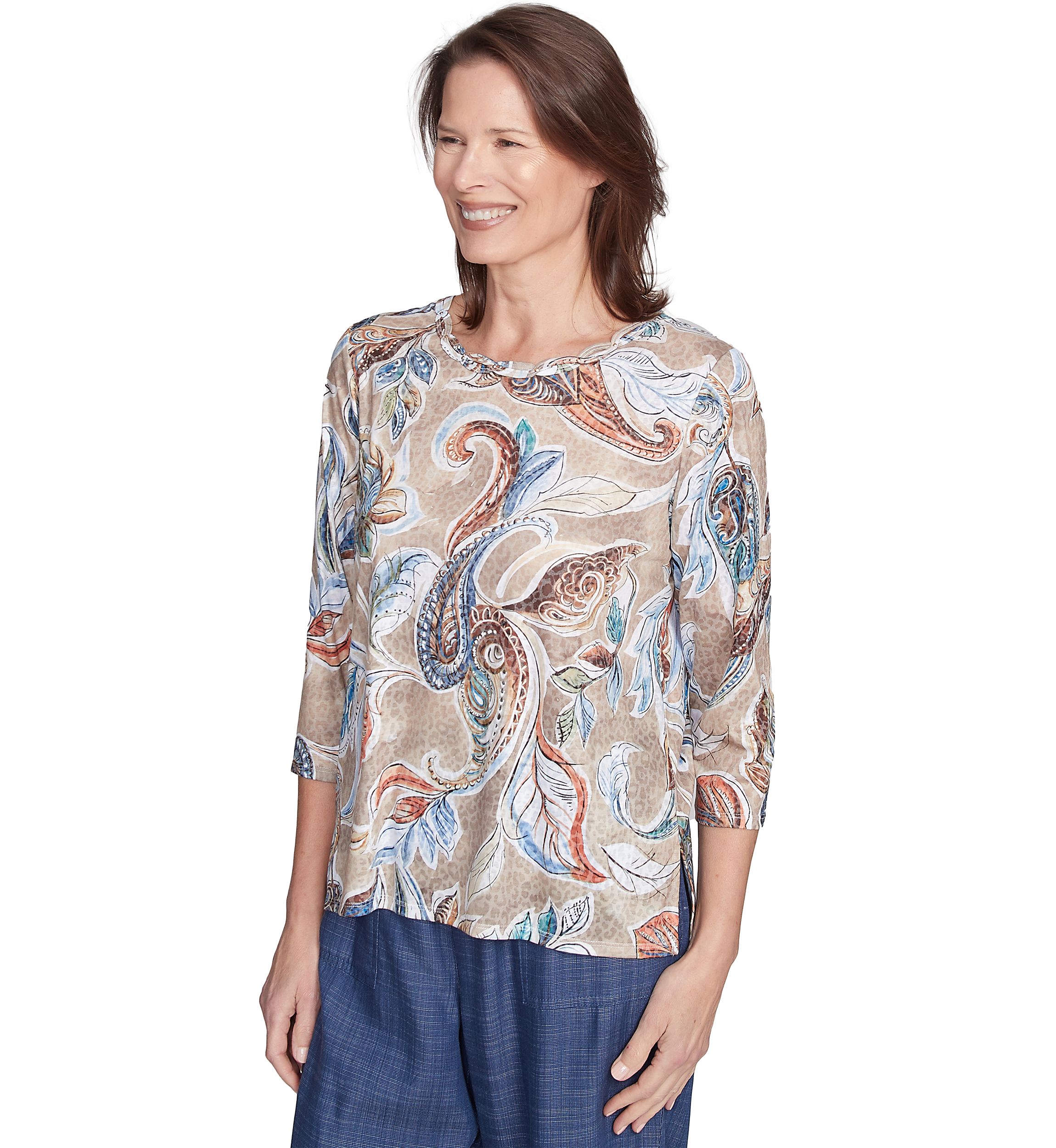 Womens Summer Solstice Paisley Printed Top