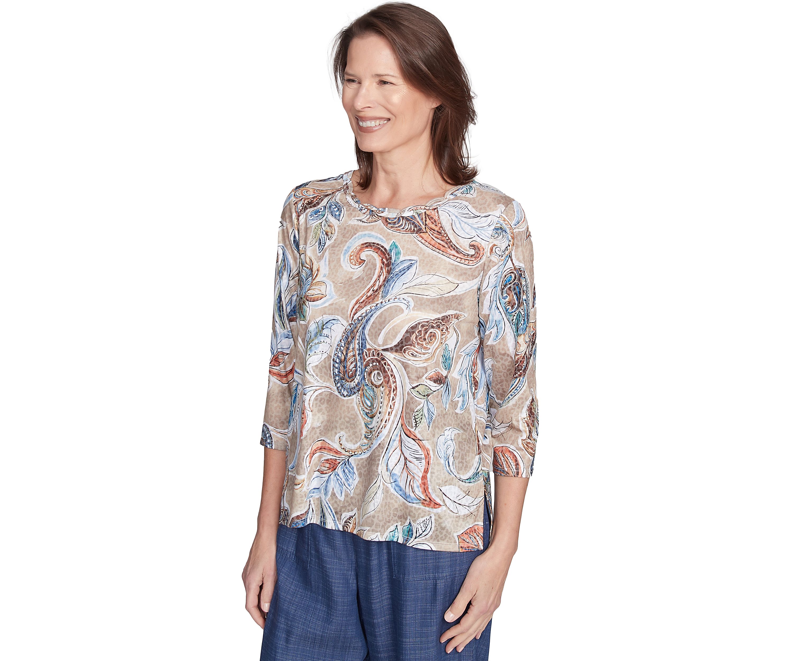 Womens Summer Solstice Paisley Printed Top