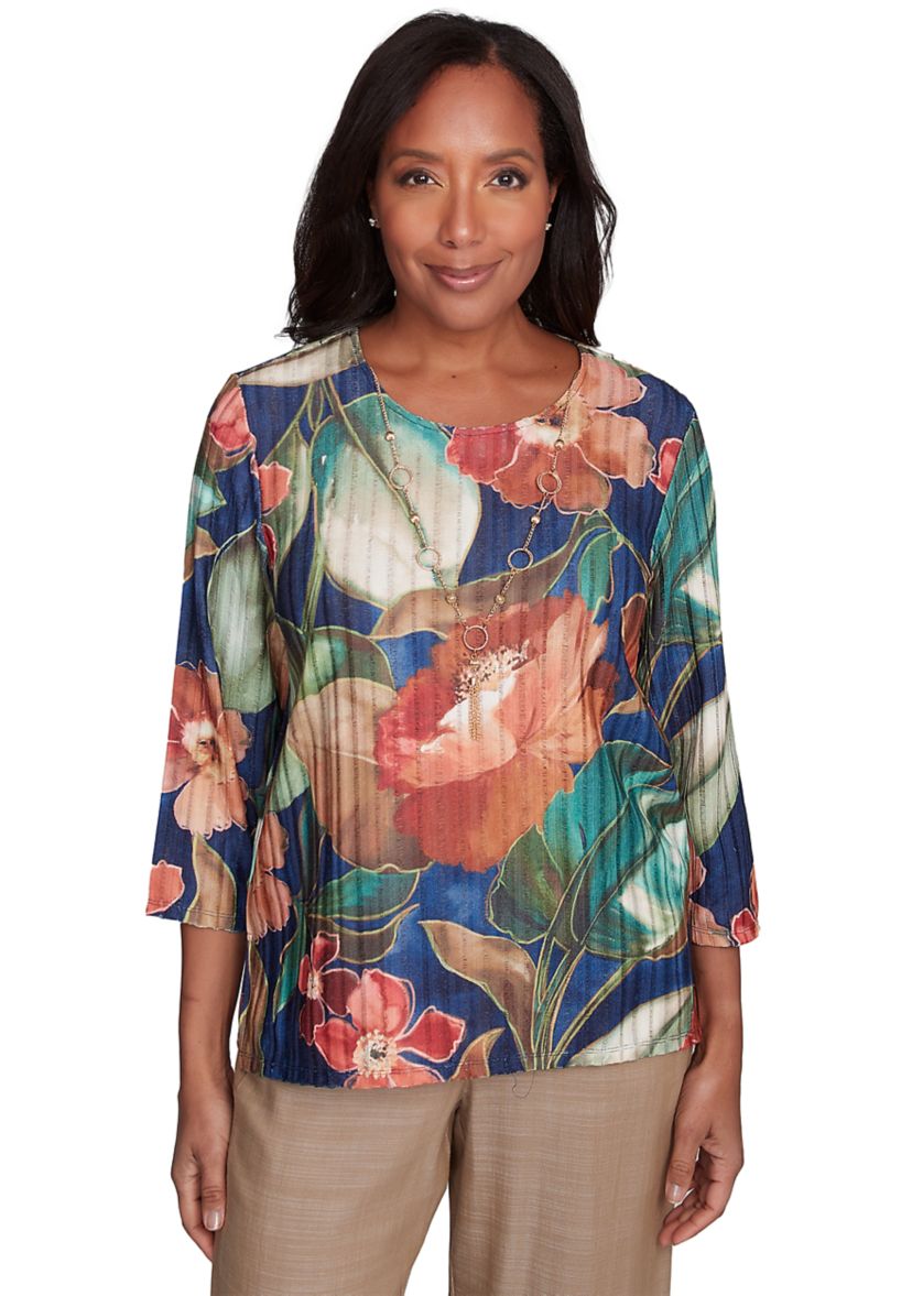 Womens Summer Solstice Drama Floral Top