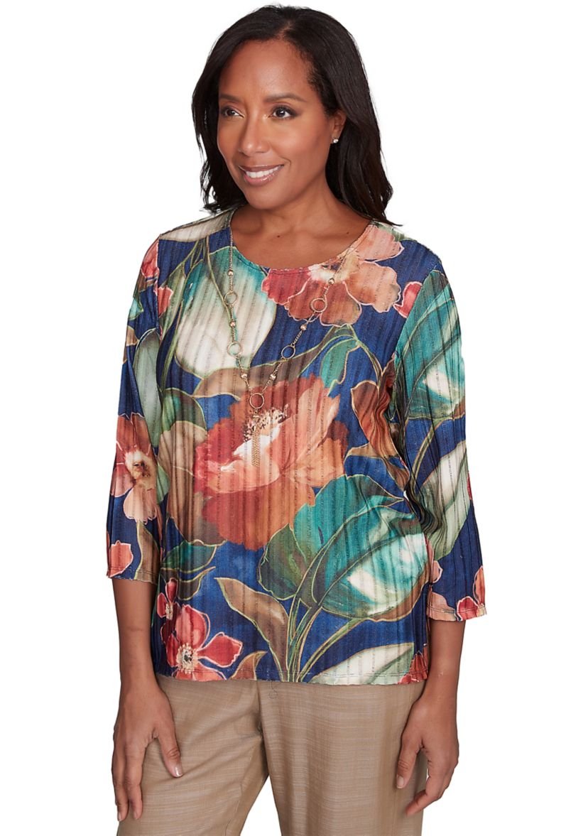 Womens Summer Solstice Drama Floral Top