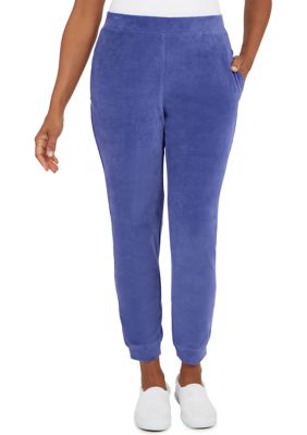 Women's Velour Knit Pull On Jogger Pants