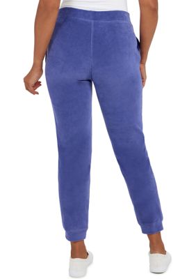 Women's Velour Knit Pull On Jogger Pants