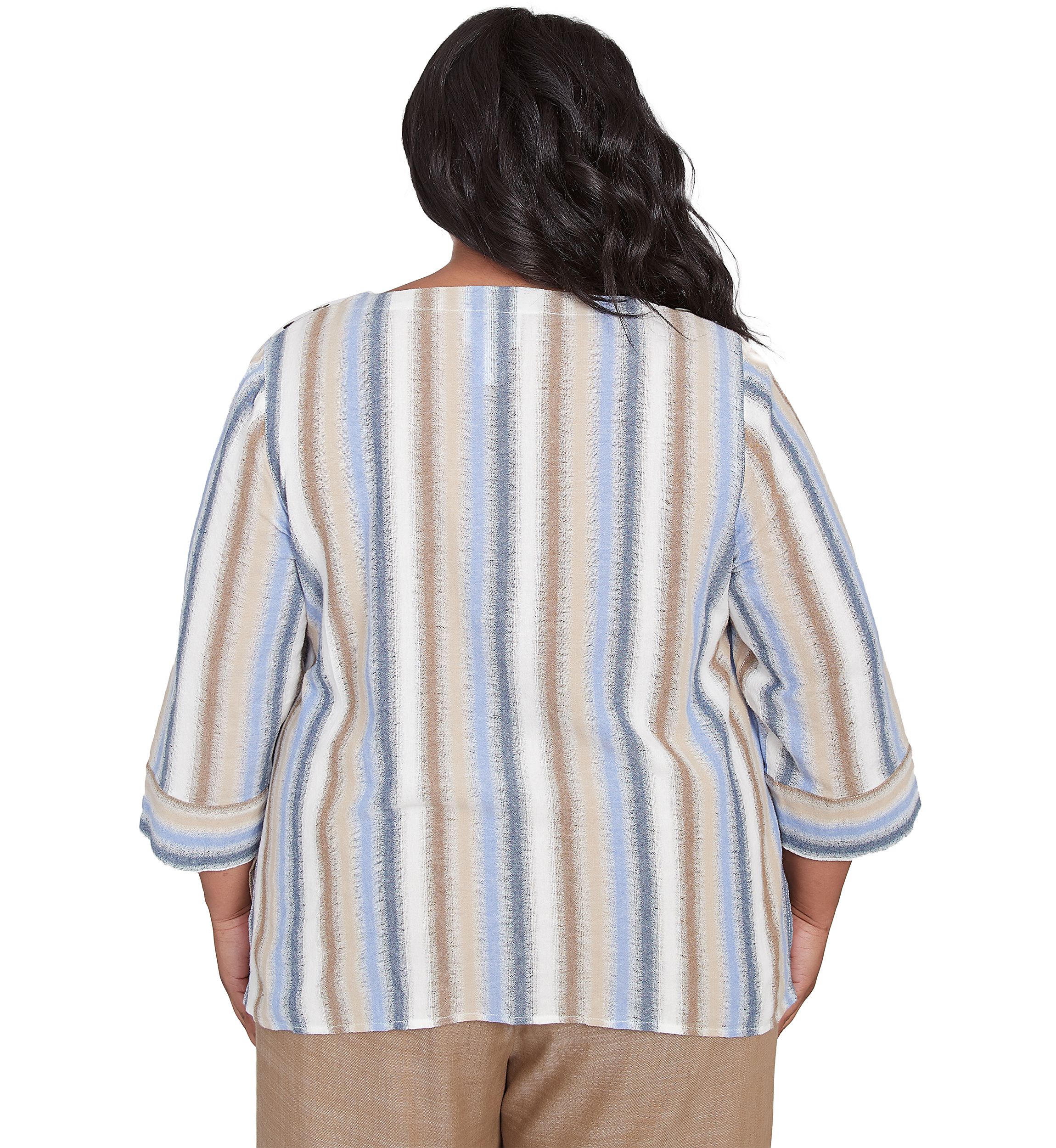 Plus Size Summer Solstice Spliced Stripe Top