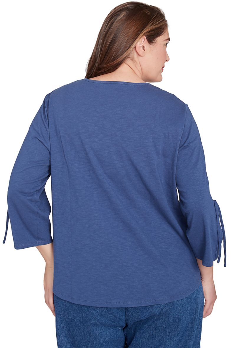 Plus Size Summer Solstice Center Embroidery Top