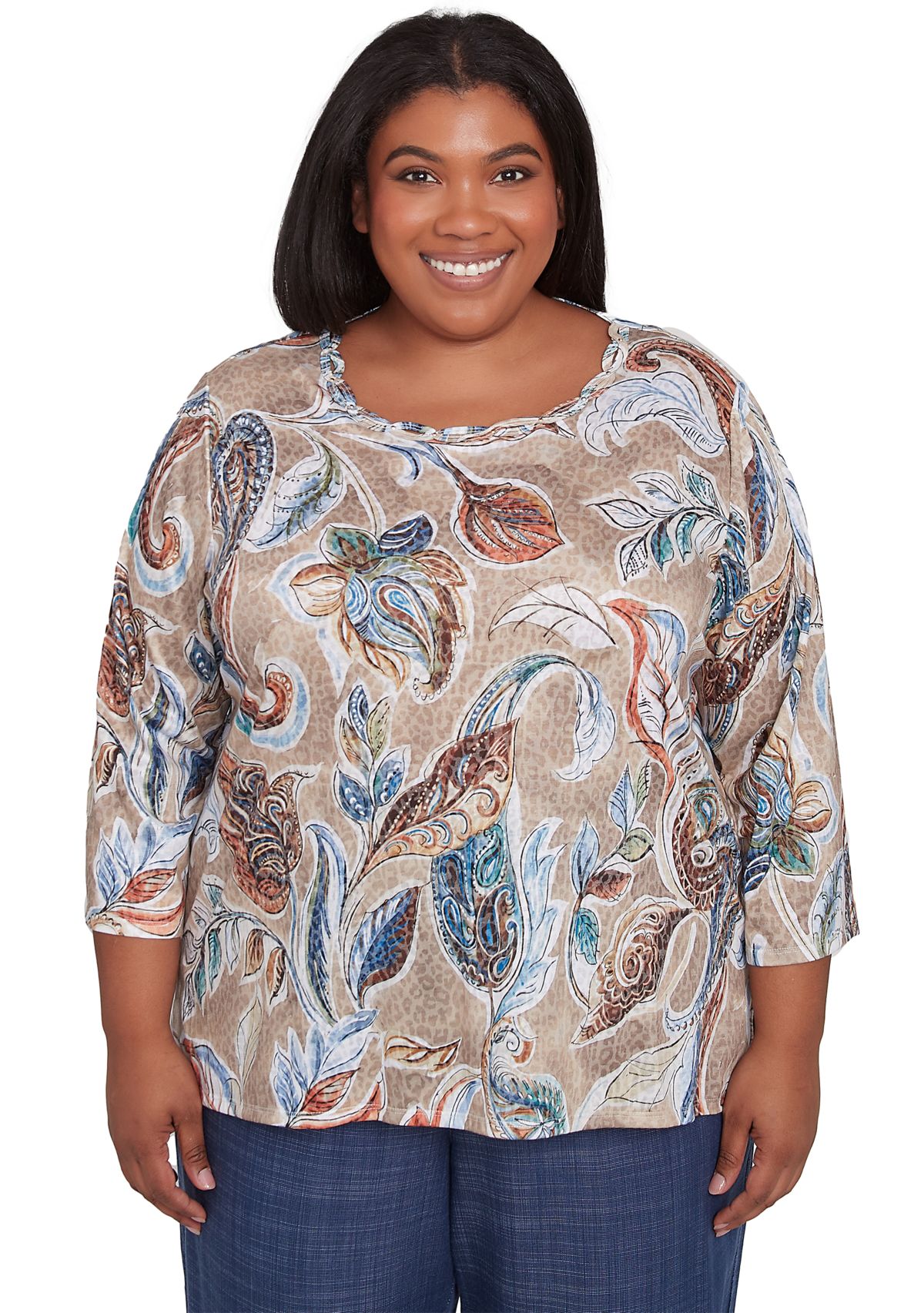 Plus Size Summer Solstice Printed Top