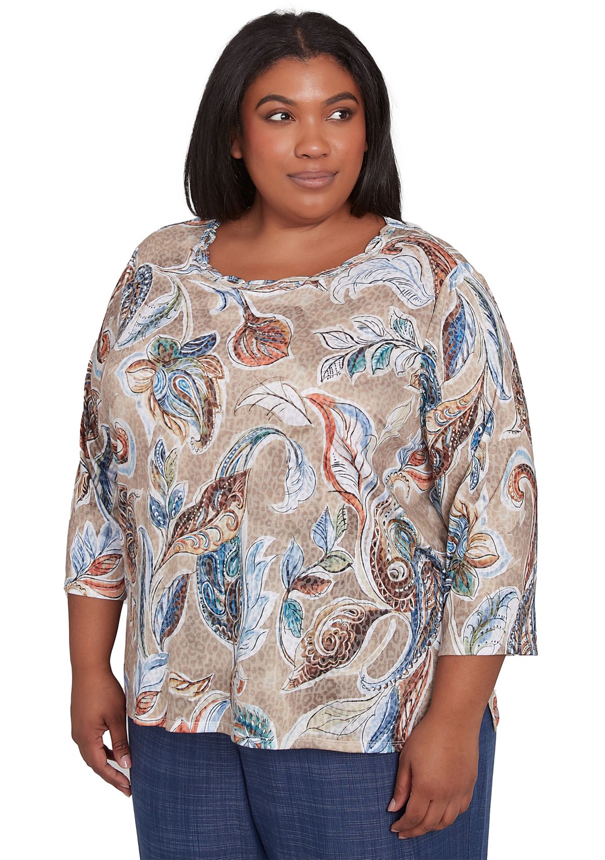 Plus Size Summer Solstice Printed Top