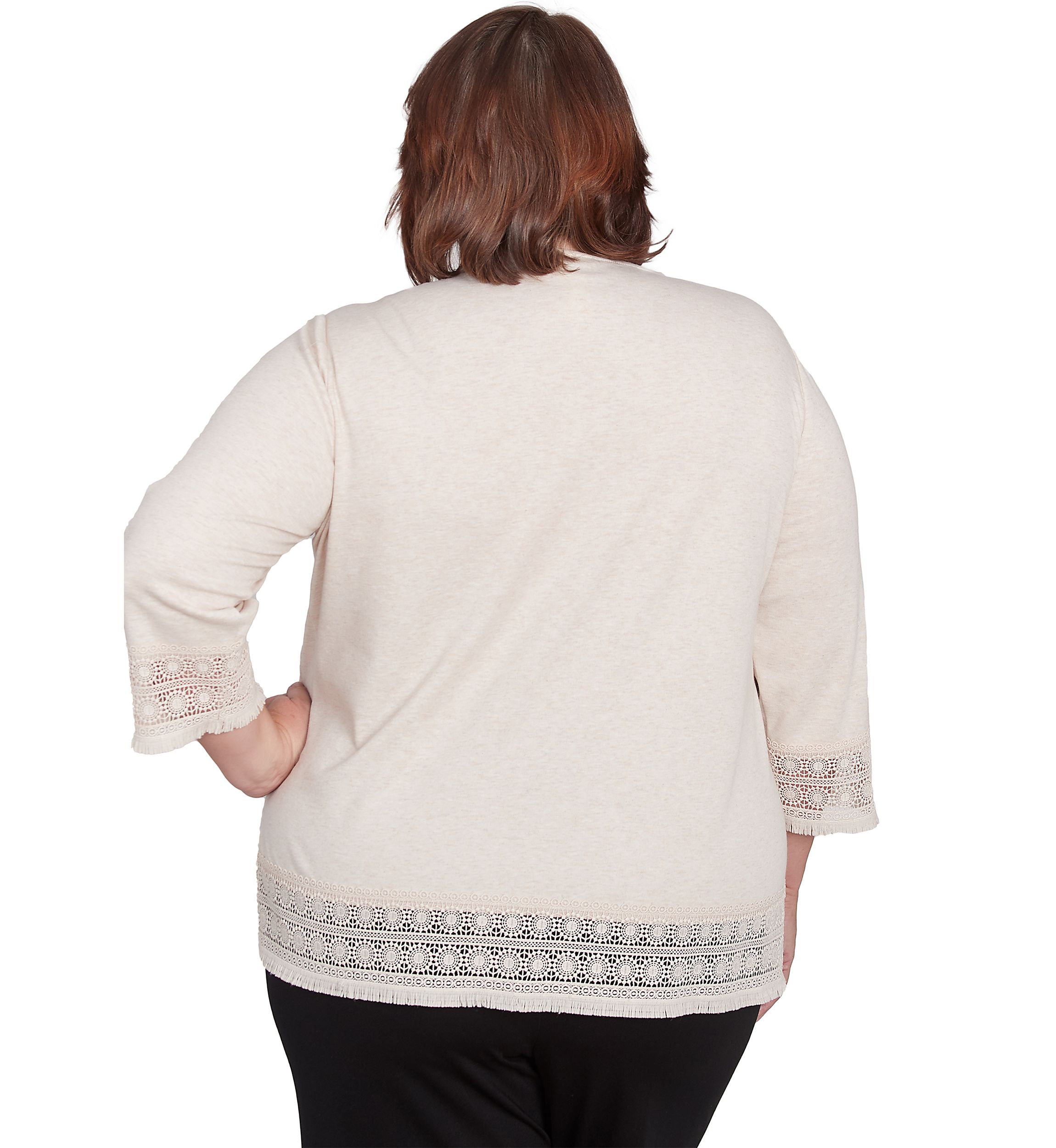 Plus Size Summer Solstice Lace Trimmed Top
