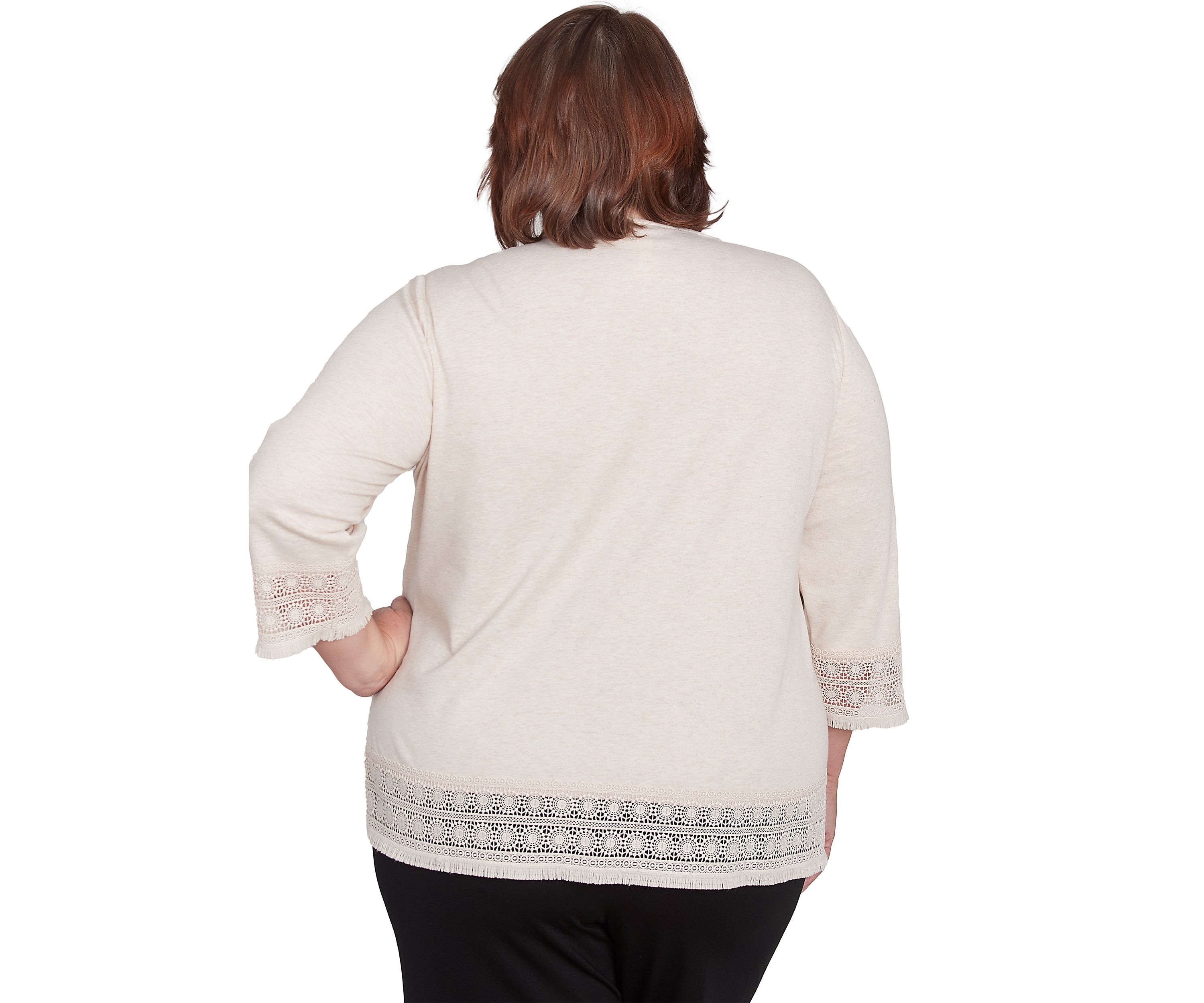 Plus Size Summer Solstice Lace Trimmed Top