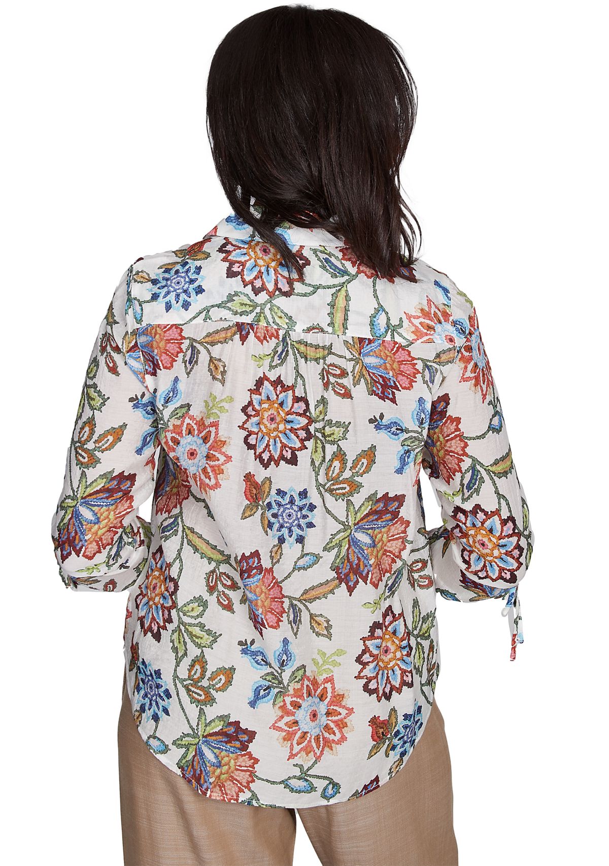 Petite Summer Solstice Batik Floral Printed Top