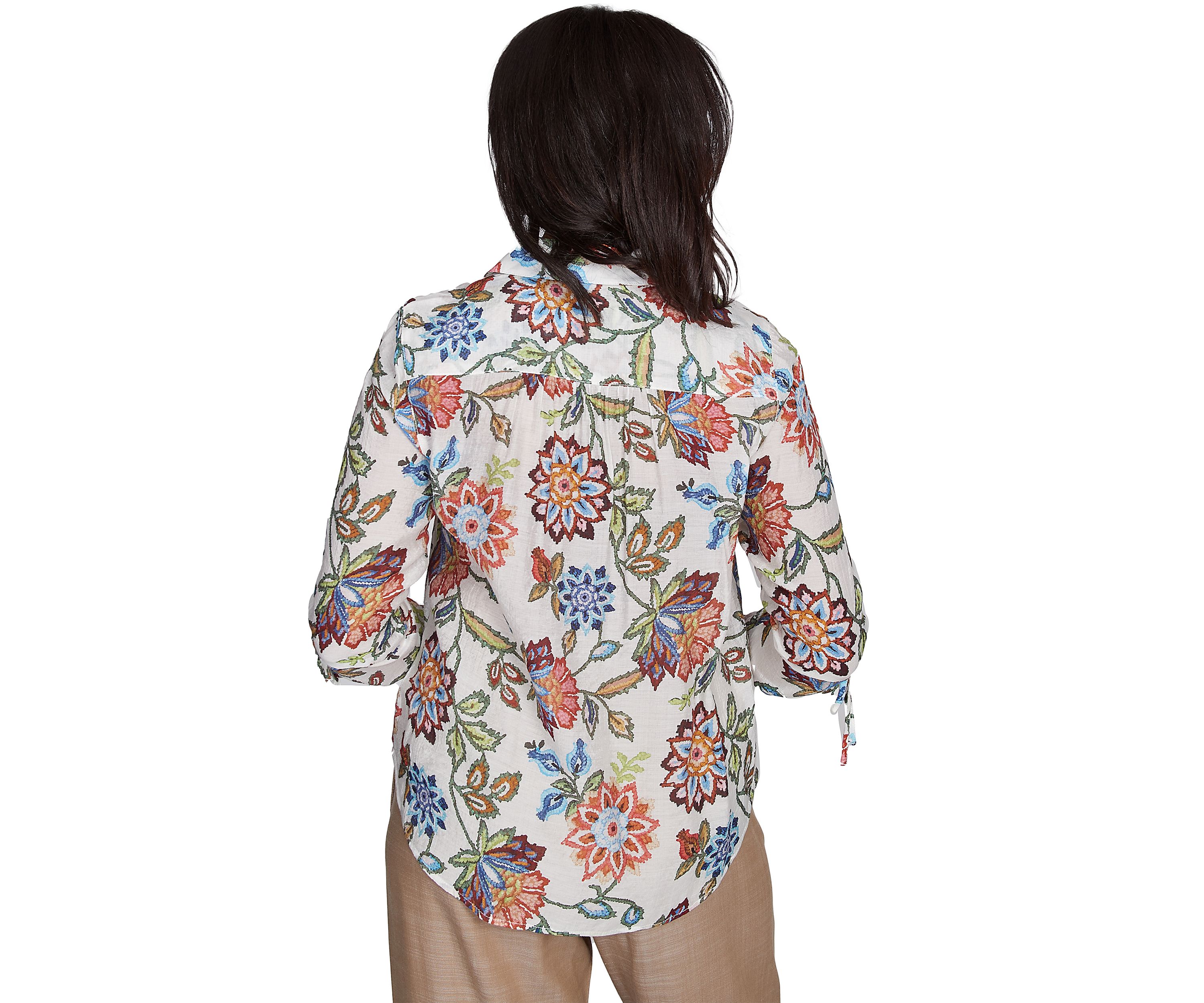 Petite Summer Solstice Batik Floral Printed Top