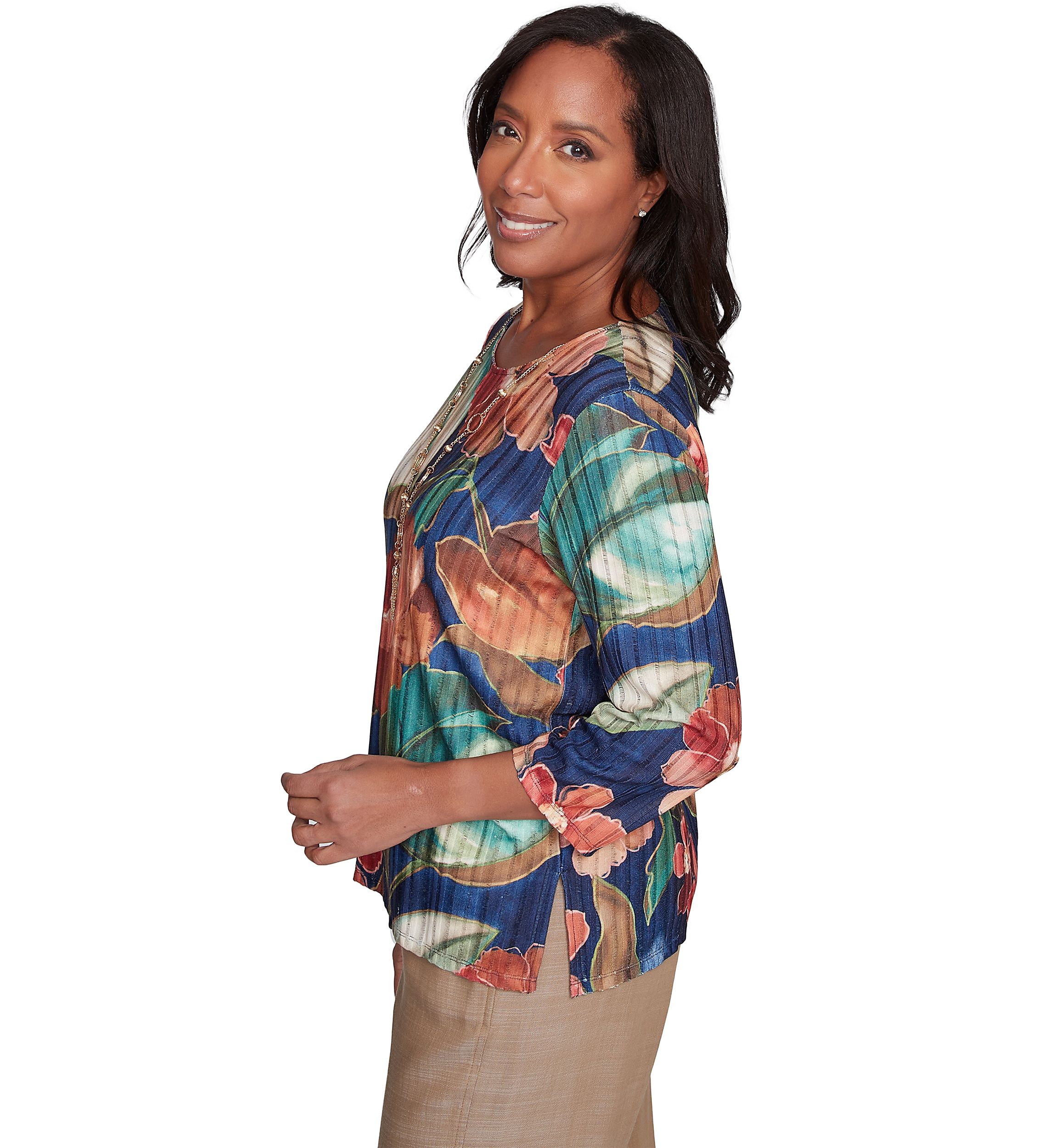 Petite Summer Solstice Drama Floral Top