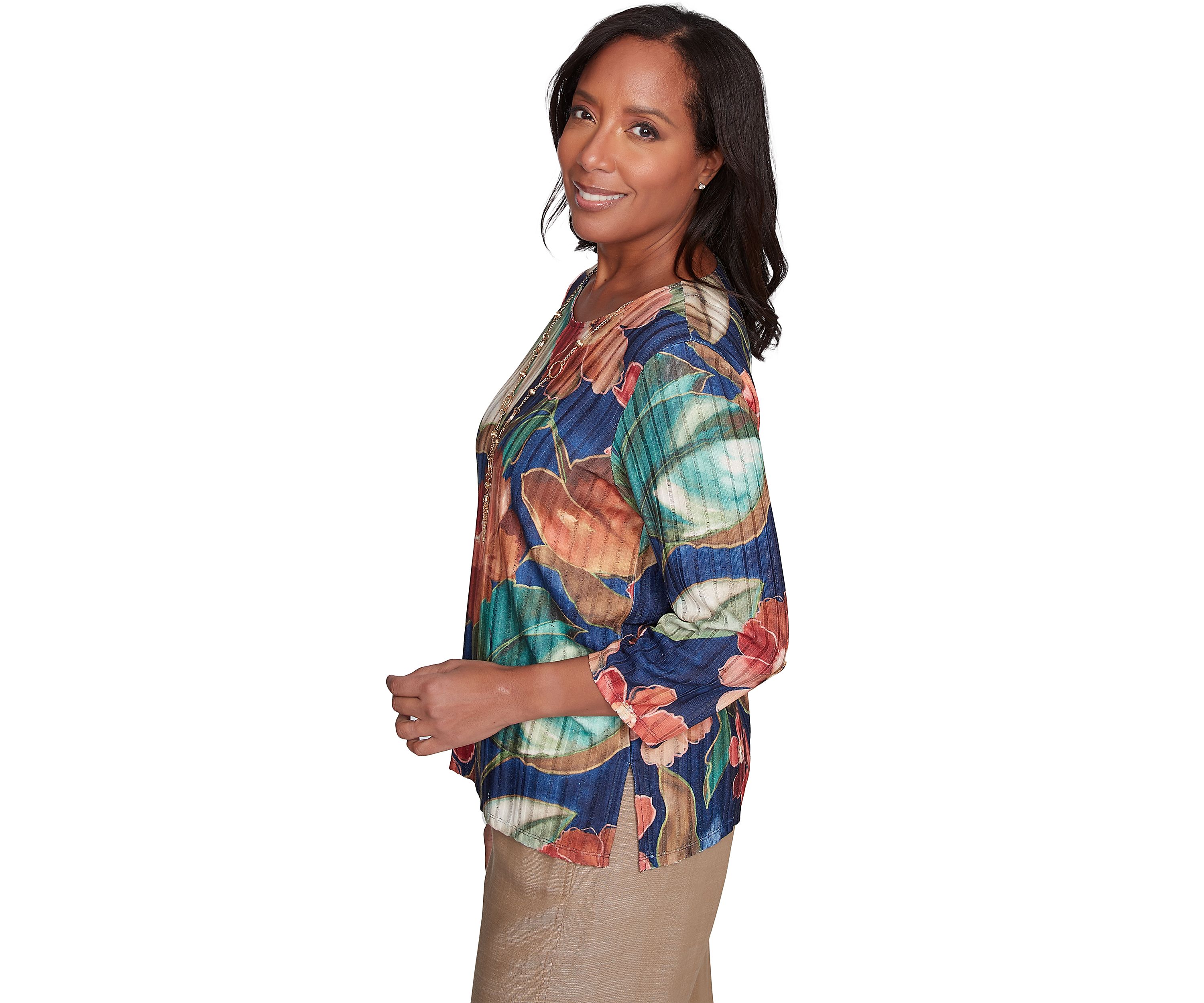 Petite Summer Solstice Drama Floral Top