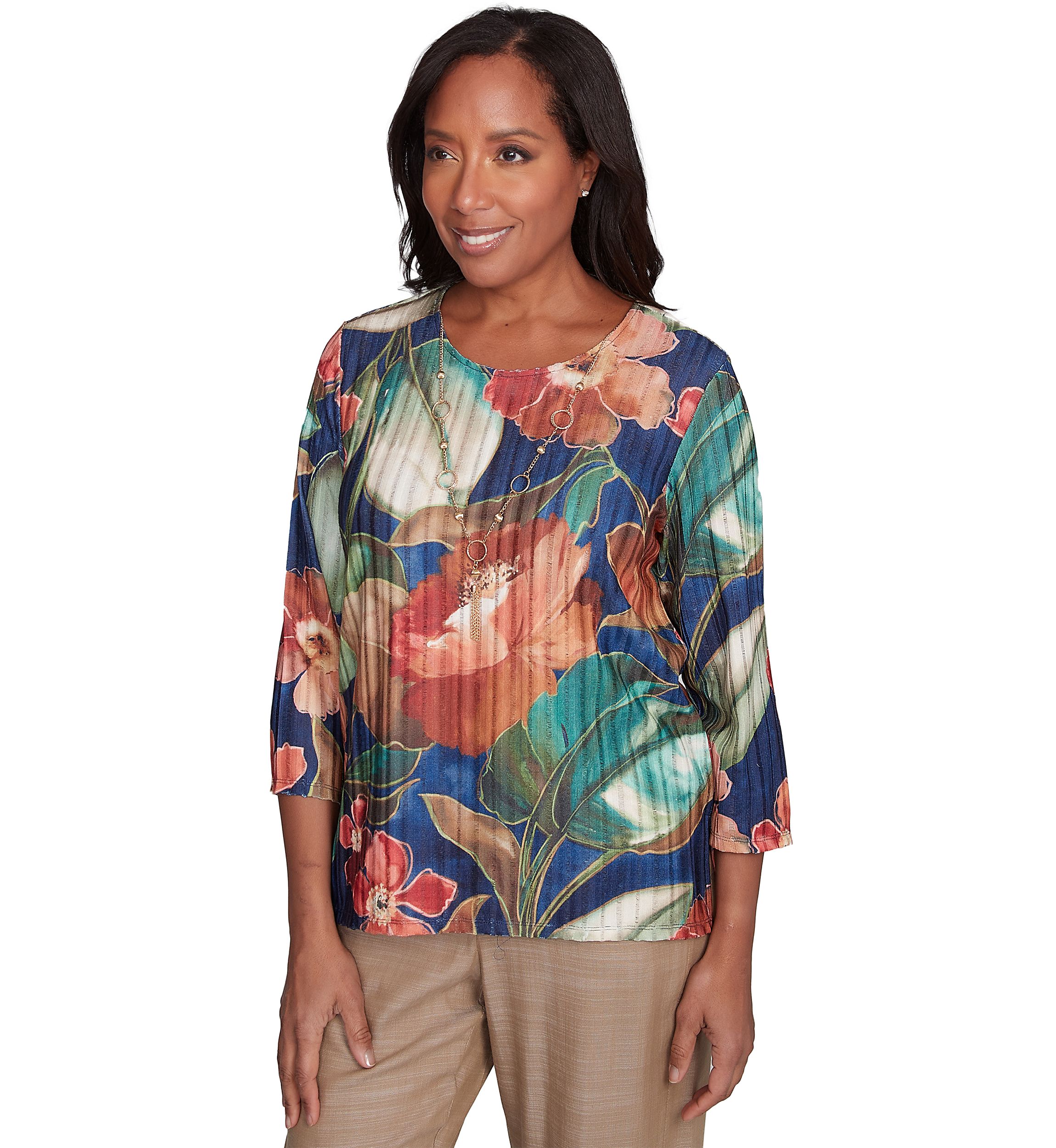 Petite Summer Solstice Drama Floral Top