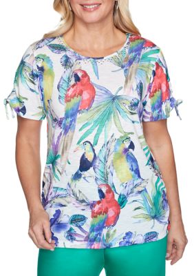 parrot colour crop top