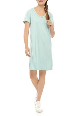 New Directions Women s Short Sleeve V Neck T Shirt Dress belk