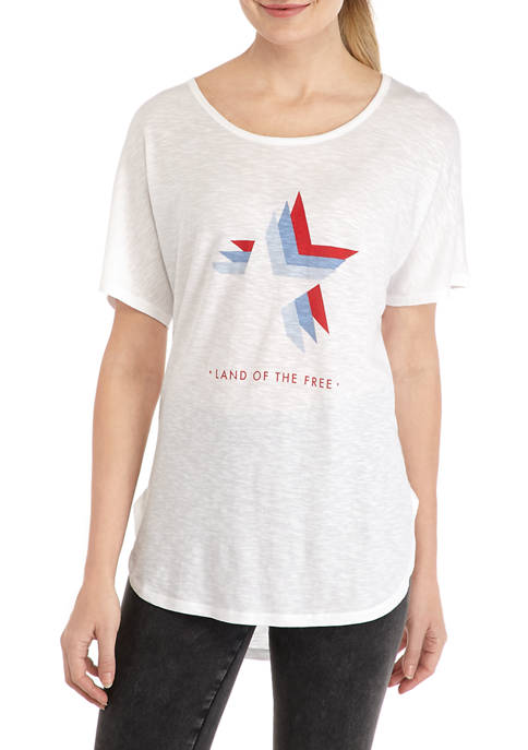 New Directions® Womens Short Sleeve Studio Graphic T-Shirt