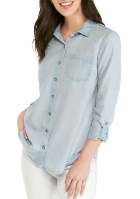 split back button down shirt