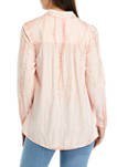 Womens Long Sleeve Popover Top 