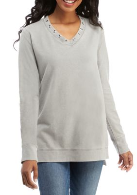 new directions three quarter double sleeve bar back printed top