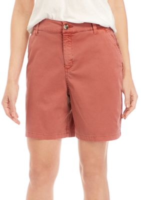 New Directions® Women's Washed Chino Shorts | belk