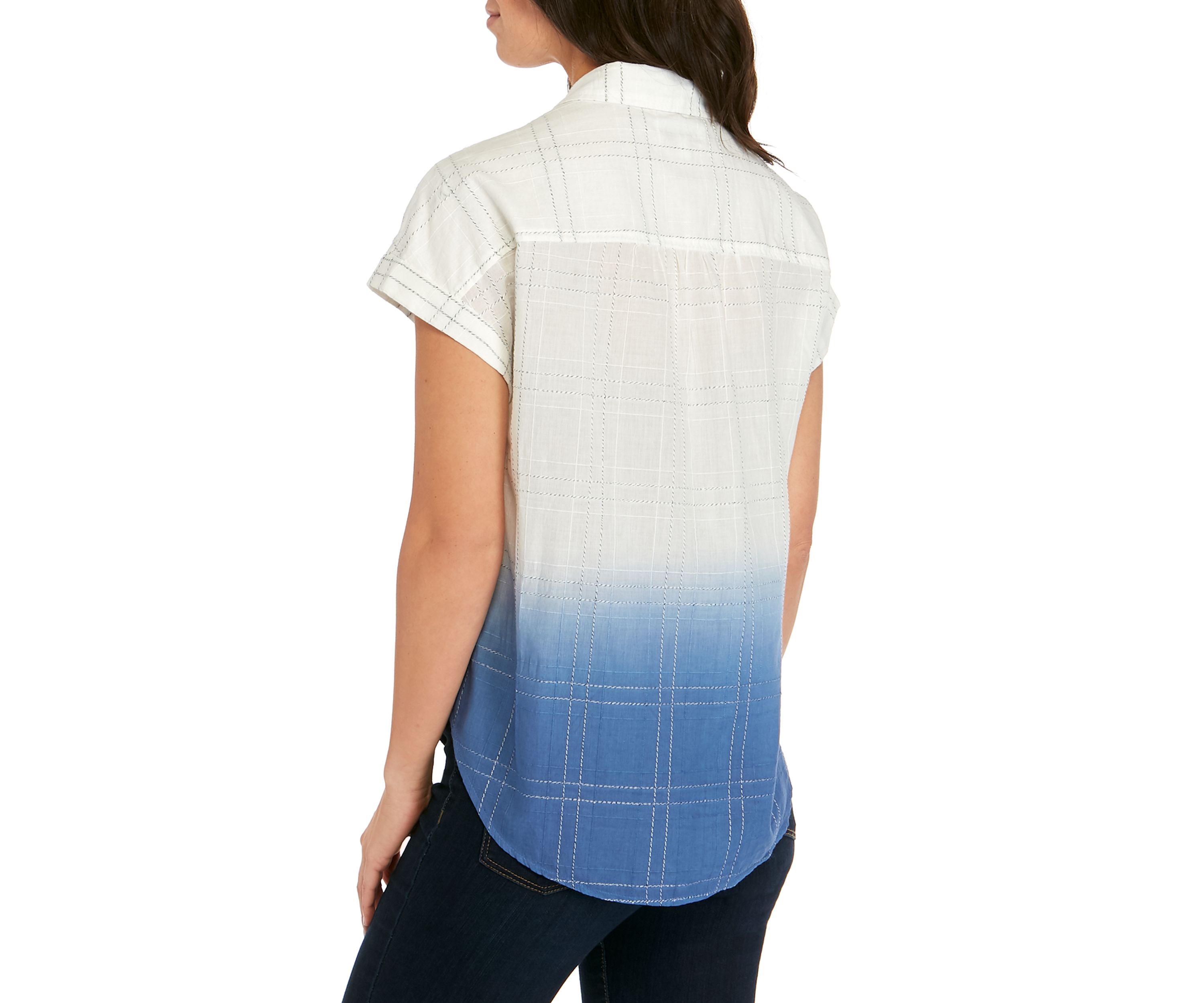 Womens Dolman Sleeve Button Down Top 