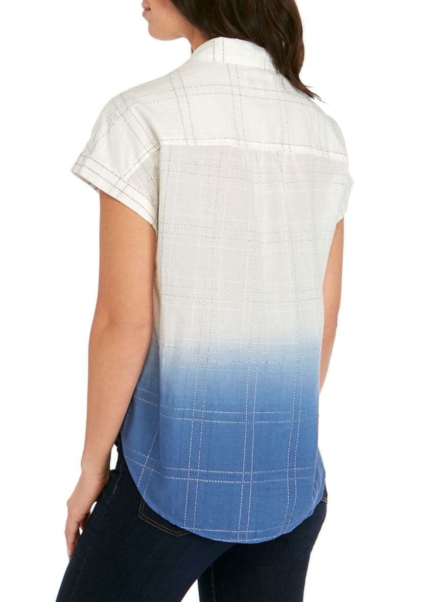 Womens Dolman Sleeve Button Down Top 