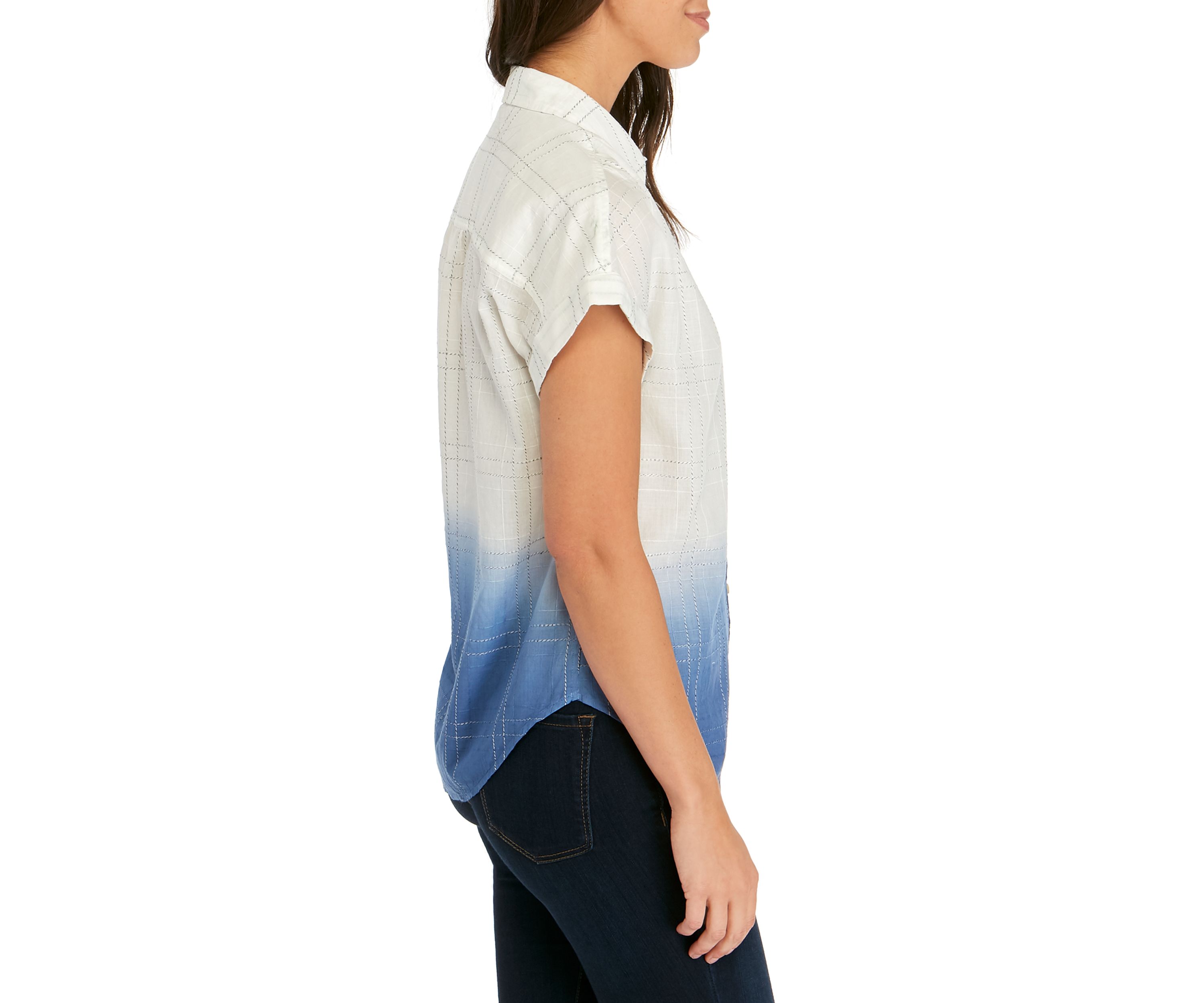 Womens Dolman Sleeve Button Down Top 