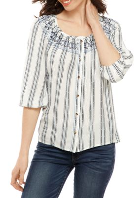 womens smocked blouse