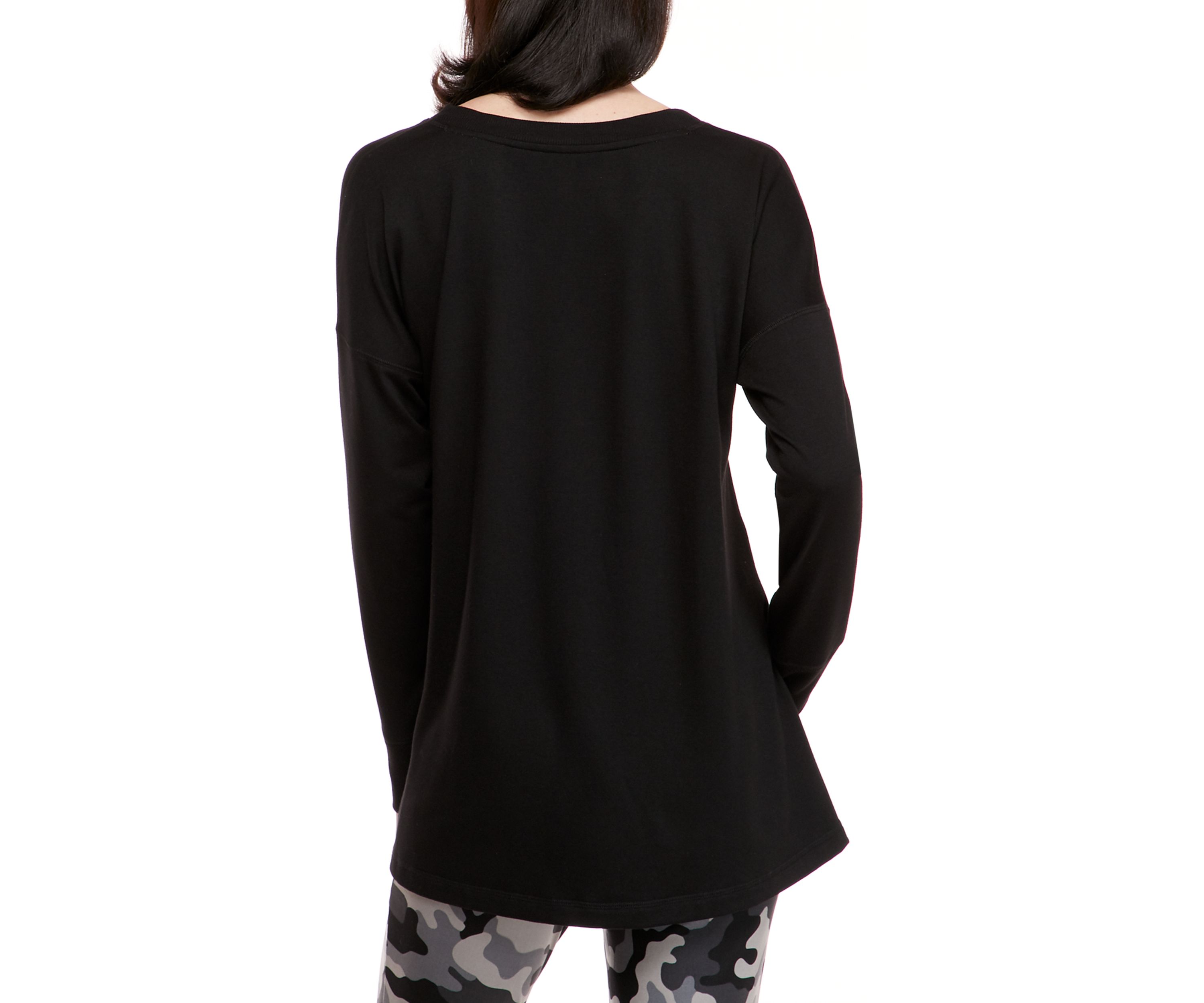 Petite Studio Crew Neck Sweatshirt with Slits 