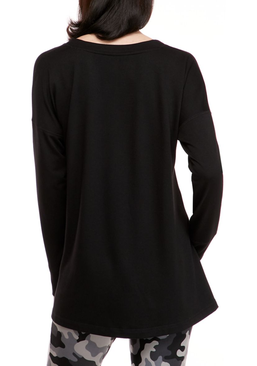 Petite Studio Crew Neck Sweatshirt with Slits 