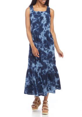 Wonderly Petite Sleeveless Square Neck Tiered Dress | belk