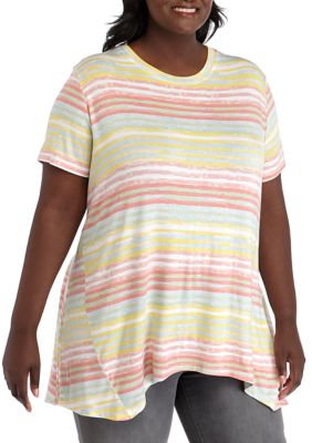 New Directions Plus Size Shark Bite T Shirt Belk
