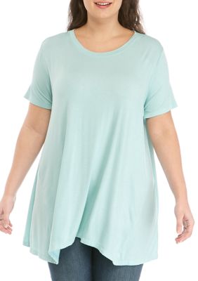 New Directions Plus Size Shark Bite T Shirt Belk