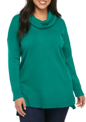 New Directions® Plus Size Long Sleeve Cowl Neck Sweater | belk