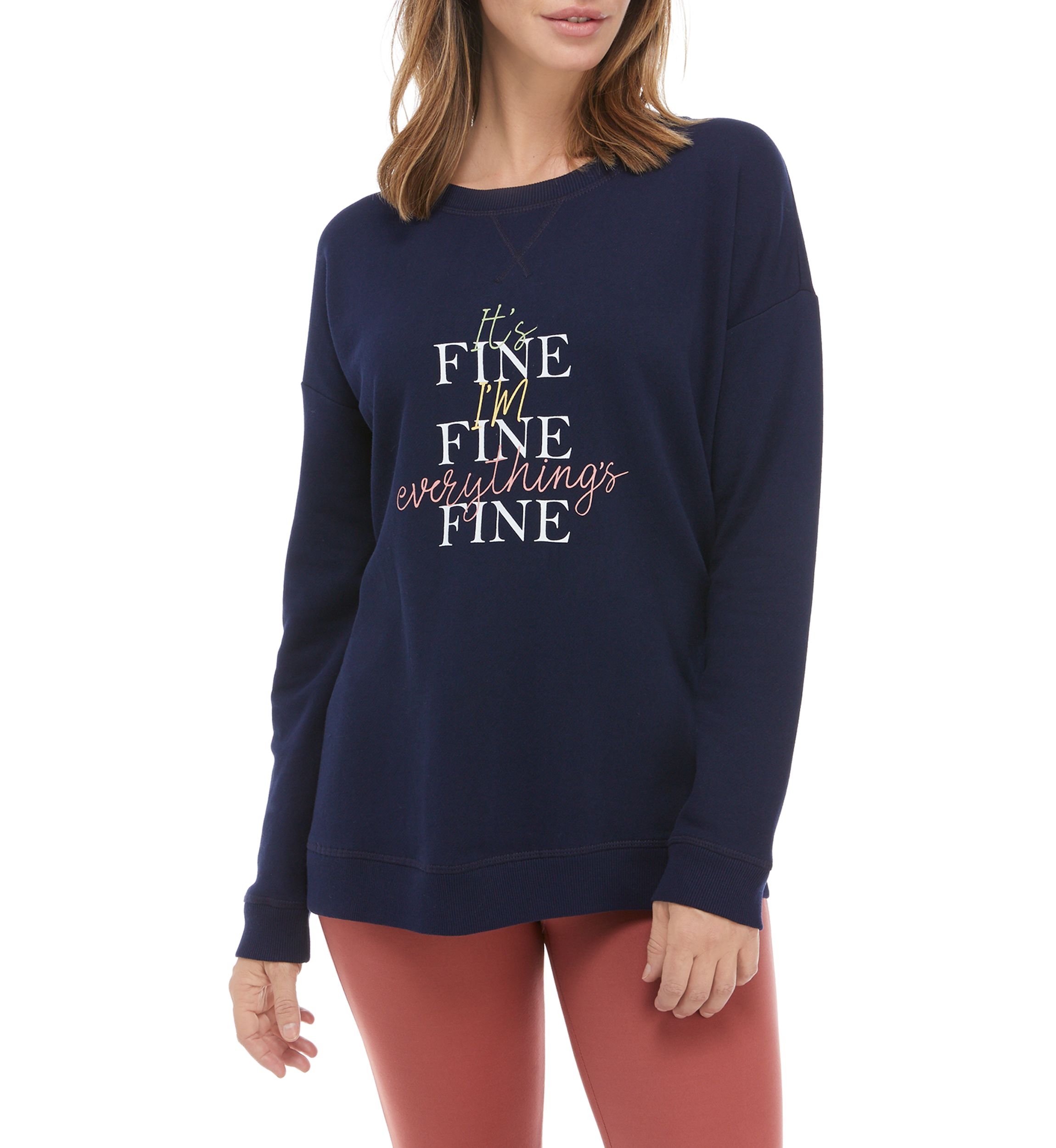 Studio Womens Drop Shoulder Graphic Sweatshirt 