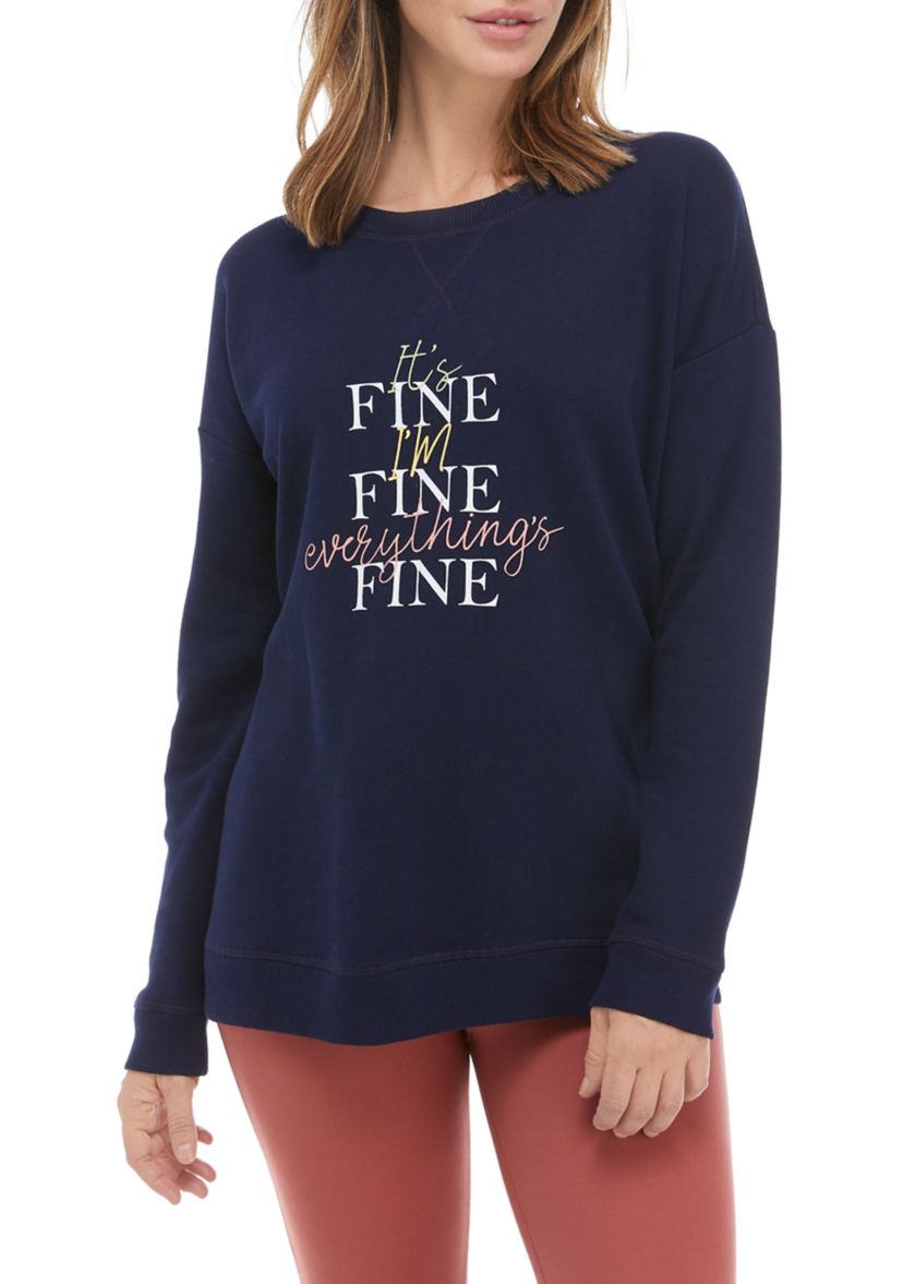 Studio Womens Drop Shoulder Graphic Sweatshirt 