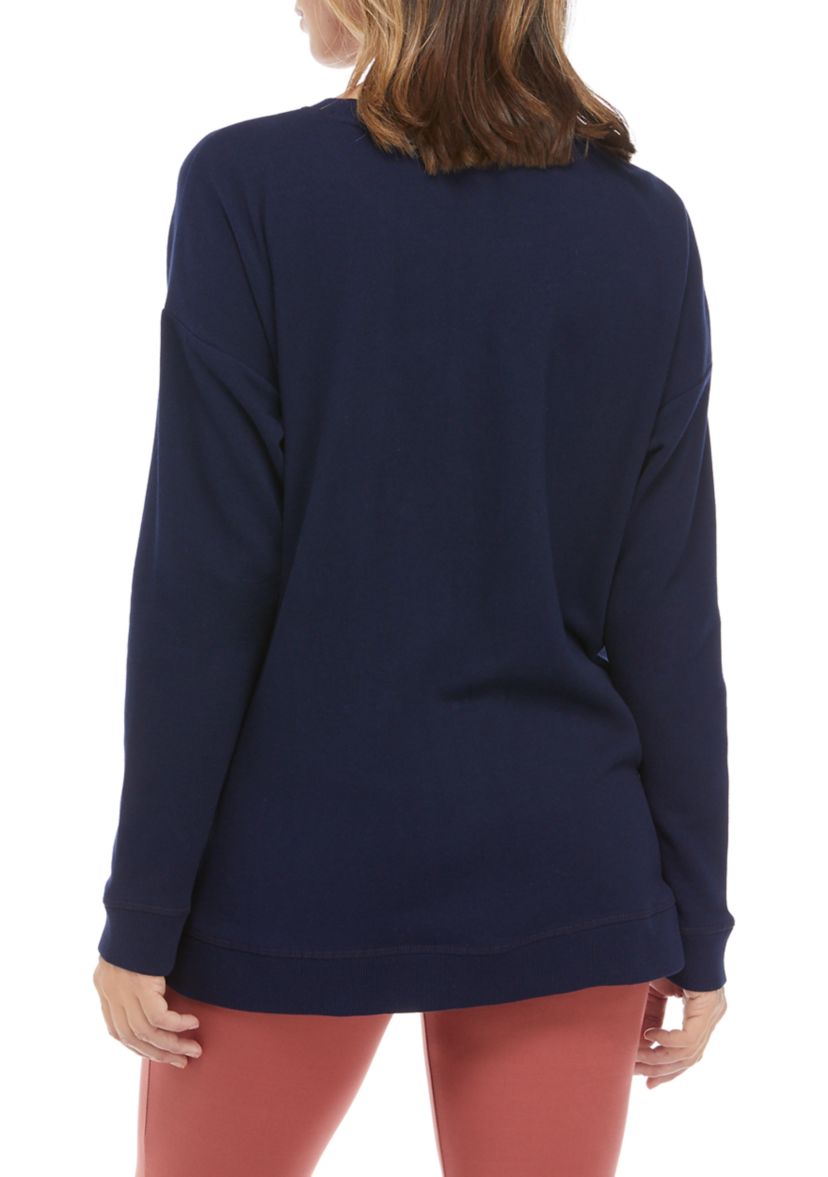 Studio Womens Drop Shoulder Graphic Sweatshirt 
