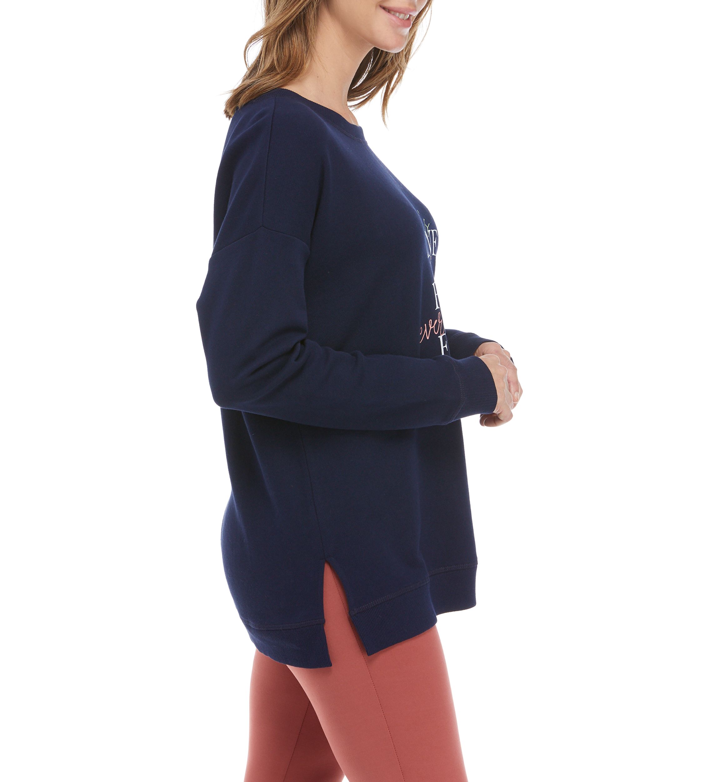 Studio Womens Drop Shoulder Graphic Sweatshirt 