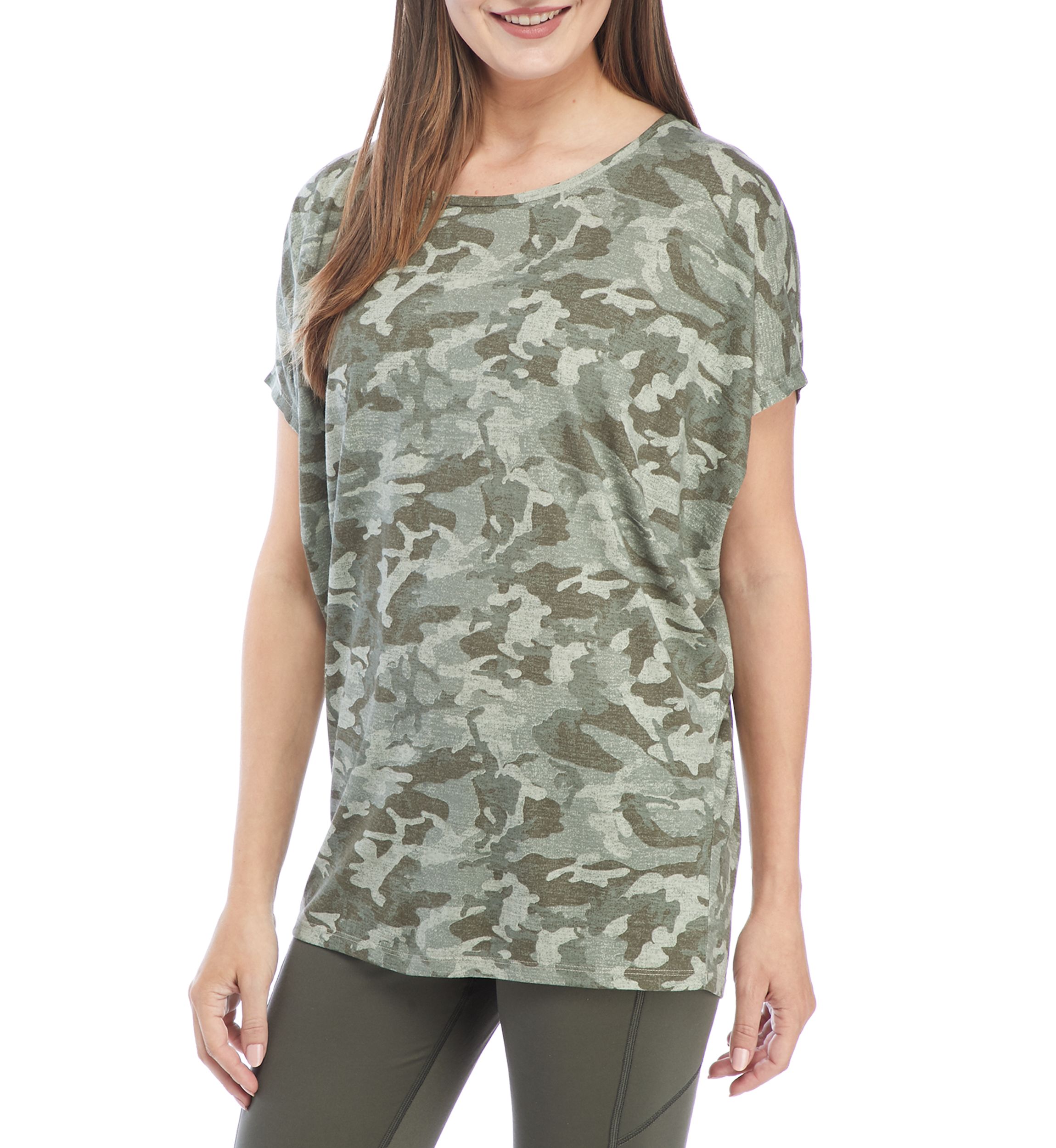 Studio Womens Cap Dolman Sleeve Swing Top 