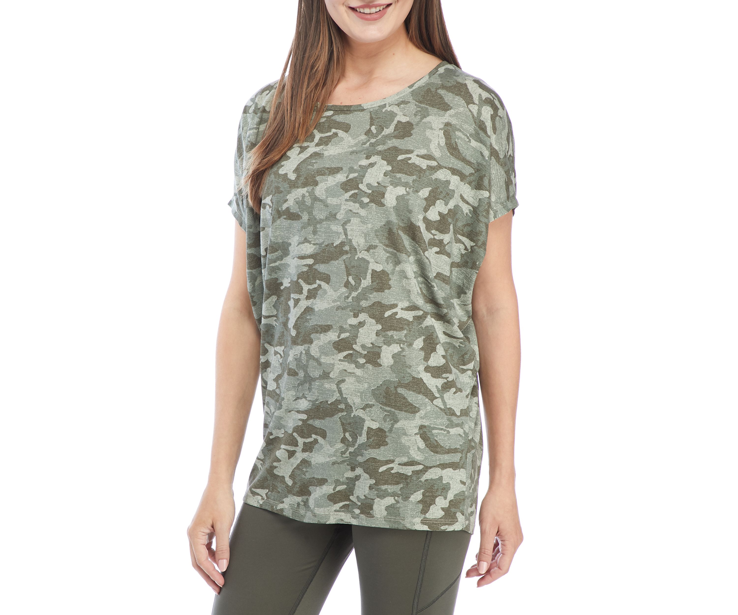 Studio Womens Cap Dolman Sleeve Swing Top 