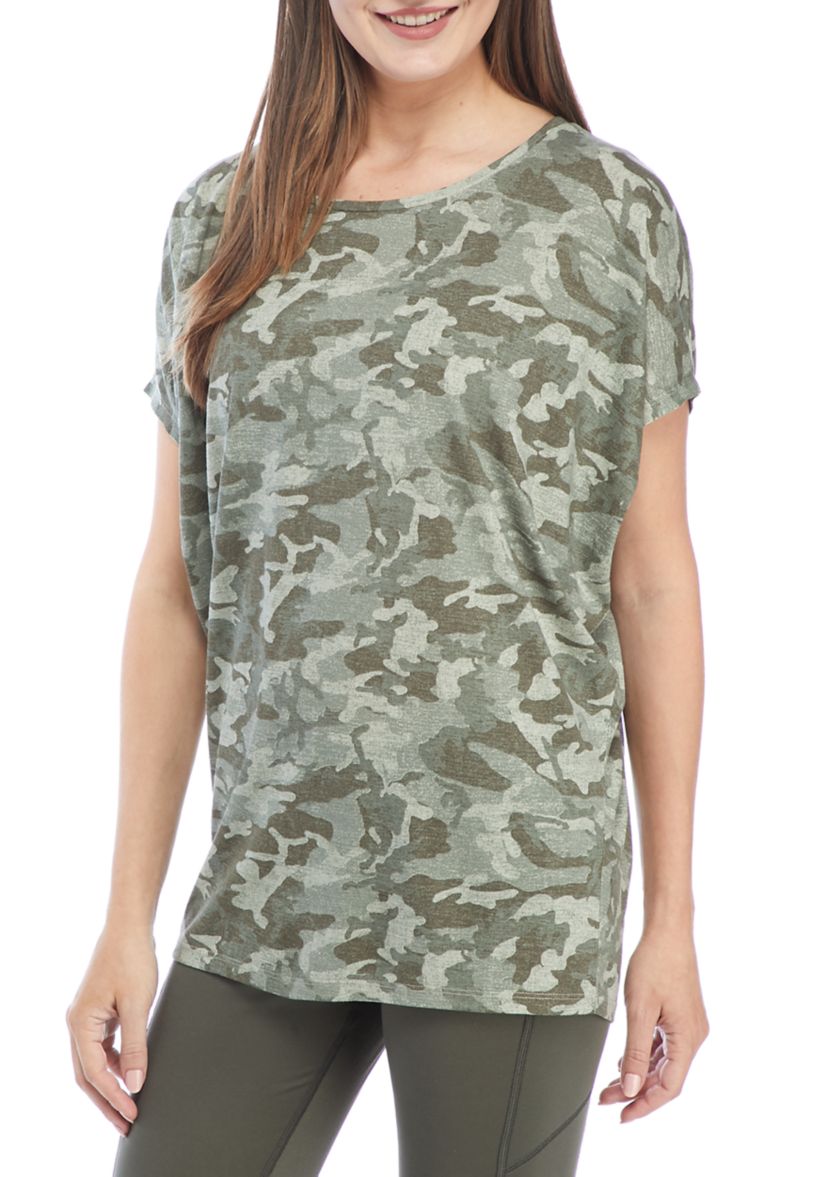 Studio Womens Cap Dolman Sleeve Swing Top 