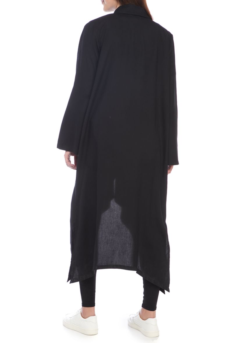Studio Womens Long Sleeve Open Front Duster
