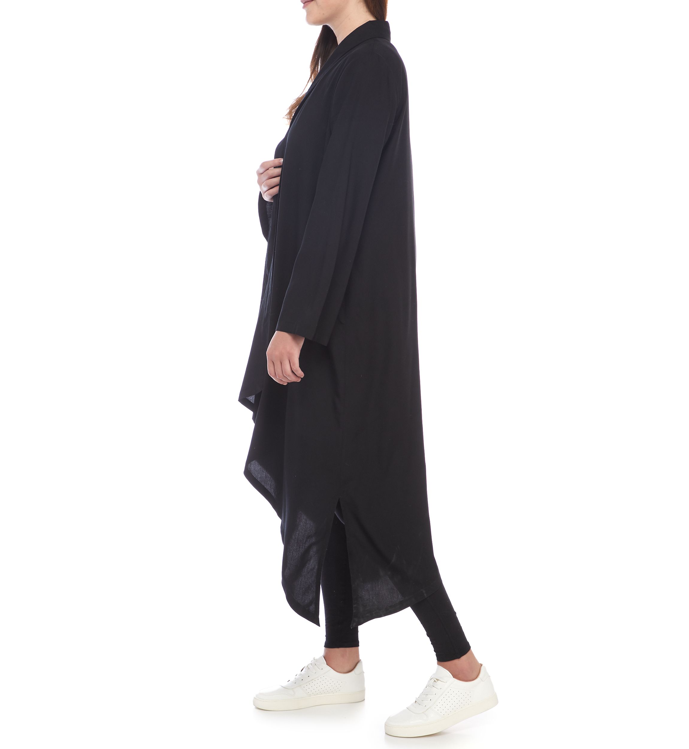 Studio Womens Long Sleeve Open Front Duster