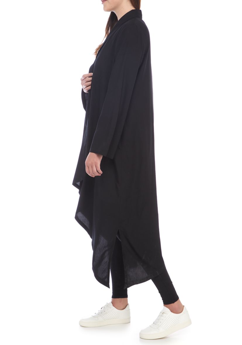 Studio Womens Long Sleeve Open Front Duster