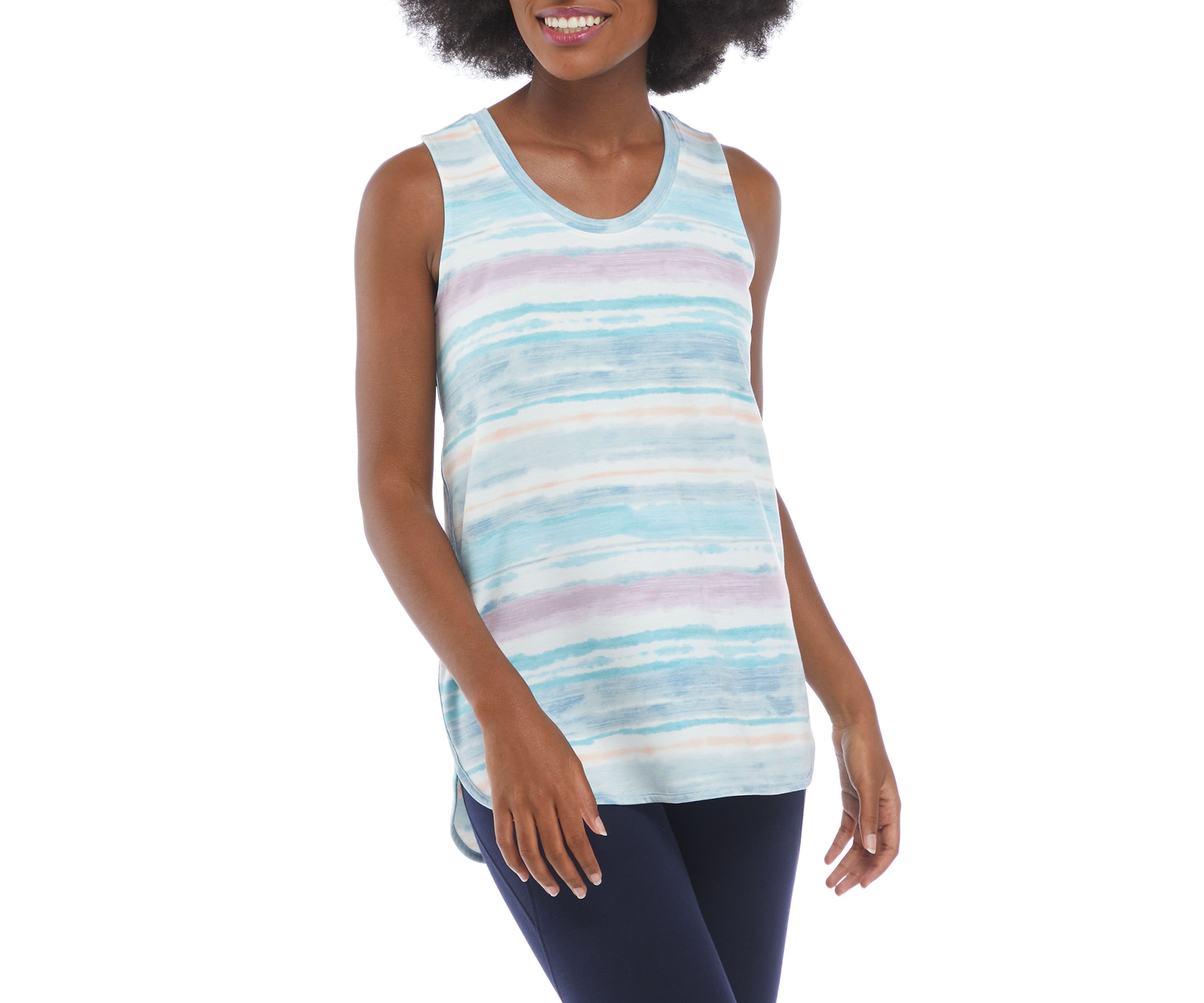 Studio Womens Sleeveless Baby Crew T-Shirt